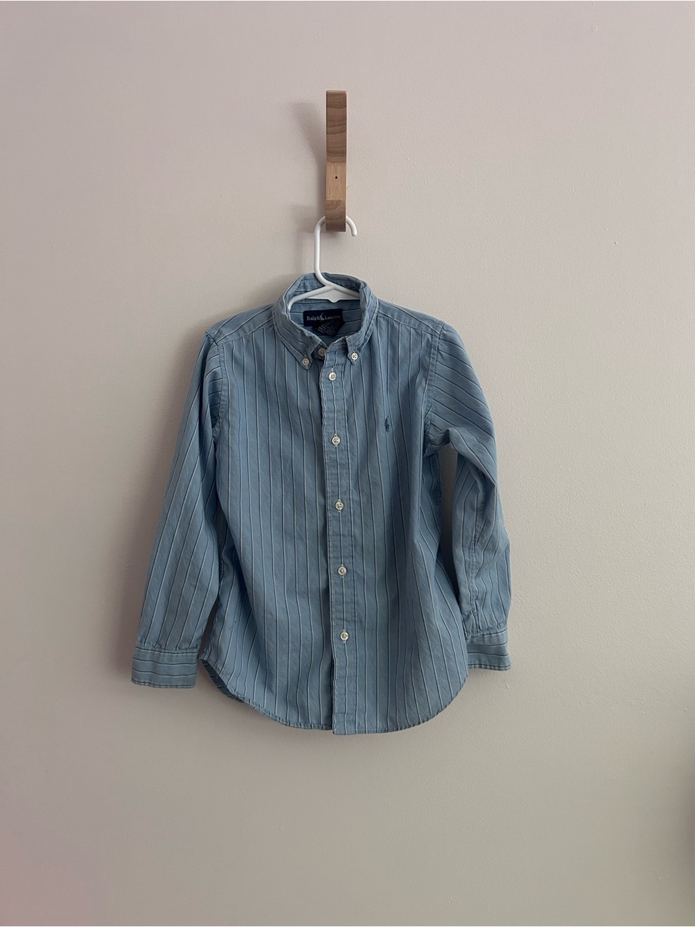 Ralph Lauren Light Blue Striped Button-Down Shirt